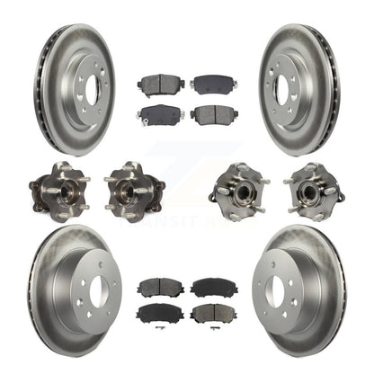 Hub Bearing Coated Brake Rotor Pads Front Rear Kit (10Pc) For Nissan Rogue Sport