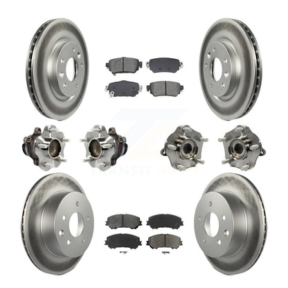 Hub Bearing Coated Brake Rotor Pads Front Rear Kit (10Pc) For Nissan Rogue Sport
