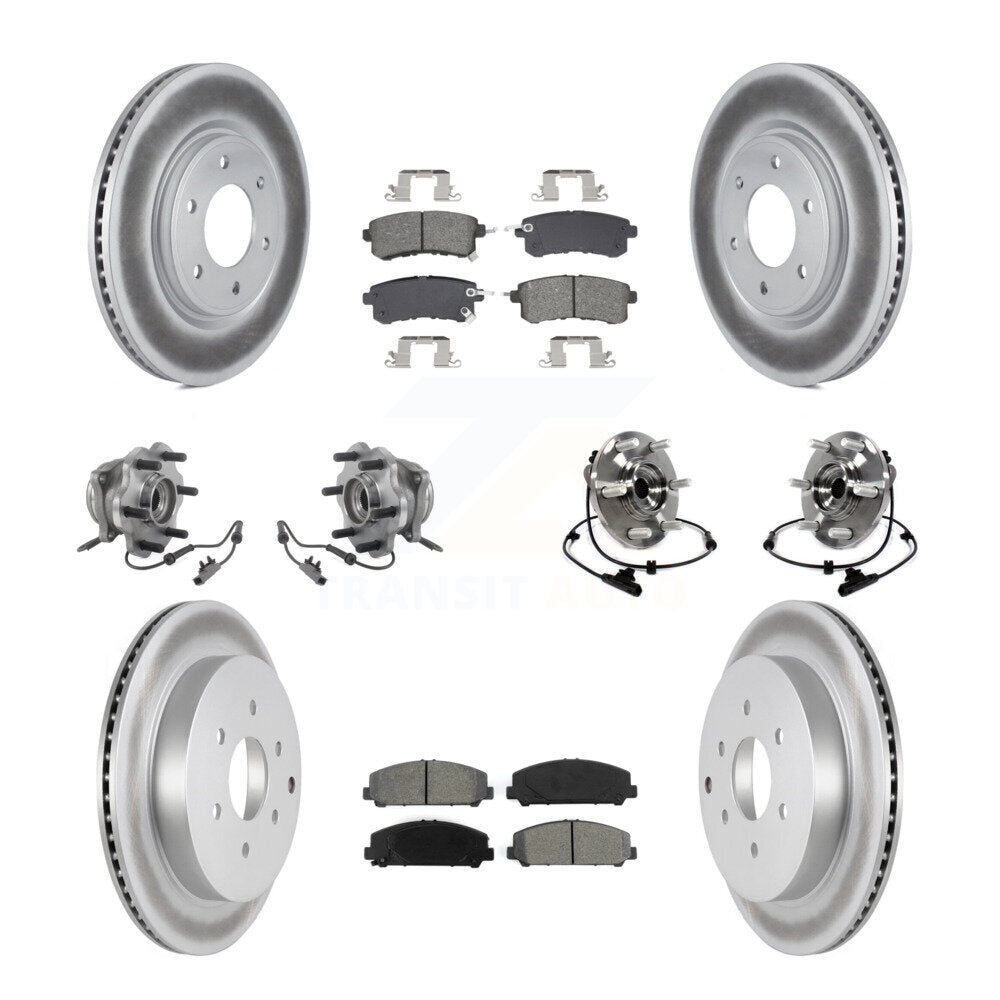Hub Bearing Coat Brake Rotor Pads Front Rear Kit (10Pc) For INFINITI QX80 Nissan