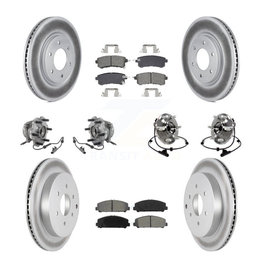 Hub Bearing Coat Brake Rotor Pads Front Rear Kit (10Pc) For INFINITI QX80 Nissan
