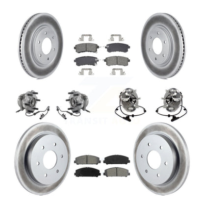 Hub Bearing Coated Brake Rotor & Pad Front Rear Kit (10Pc) For Nissan Armada AWD