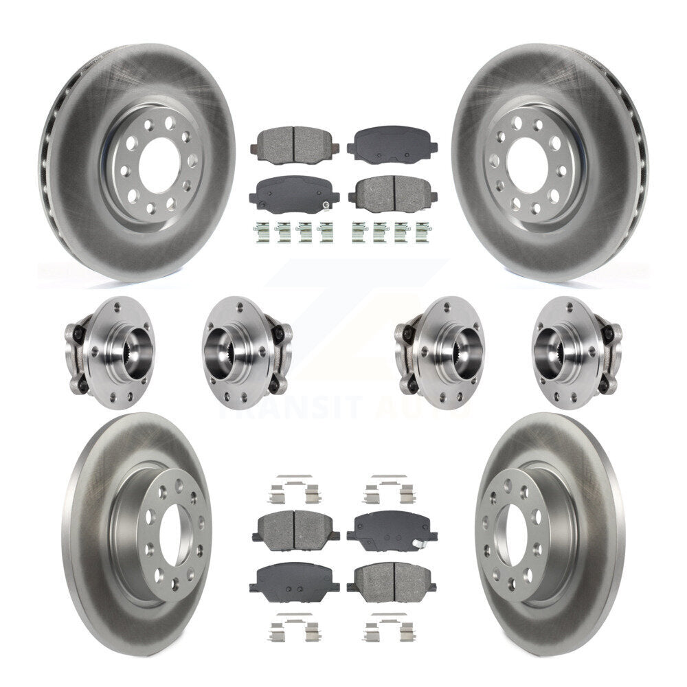 Hub Bearing Coated Brake Rotor Pads Front Rear Kit (10Pc) For Jeep Renegade Fiat
