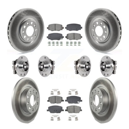 Hub Bearing Coated Brake Rotor Pads Front Rear Kit (10Pc) For Jeep Renegade Fiat