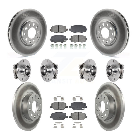 Hub Bearing Coated Brake Rotor Pads Front Rear Kit (10Pc) For Jeep Renegade Fiat