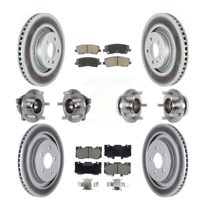 Hub Bearing Coated Disc Brake Rotor & Pad Front Rear Kit (10Pc) For Ford Mustang