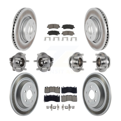 Hub Bearing Coated Disc Brake Rotor & Pad Front Rear Kit (10Pc) For Ford Mustang