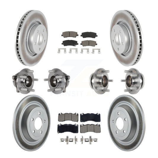 Hub Bearing Coated Disc Brake Rotor & Pad Front Rear Kit (10Pc) For Ford Mustang