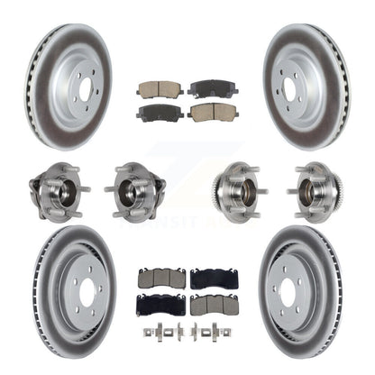 Hub Bearing Coated Disc Brake Rotor & Pad Front Rear Kit (10Pc) For Ford Mustang