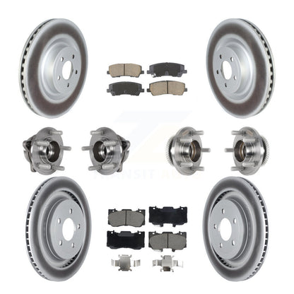 Hub Bearing Coated Disc Brake Rotor & Pad Front Rear Kit (10Pc) For Ford Mustang