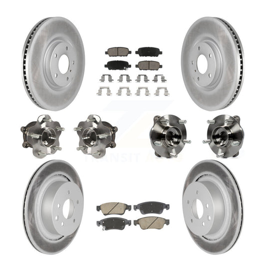 Hub Bearing Coated Brake Rotor & Pads Front Rear Kit (10Pc) For INFINITI G35 Q60