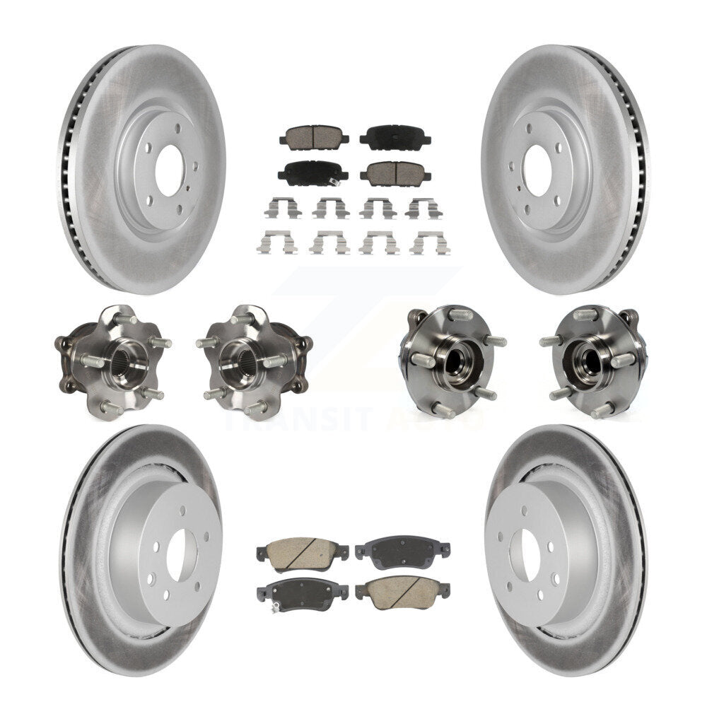 Hub Bearing Coated Brake Rotor & Pads Front Rear Kit (10Pc) For INFINITI G35 Q60
