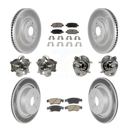 Hub Bearing Coated Brake Rotor & Pads Front Rear Kit (10Pc) For INFINITI G35 Q60
