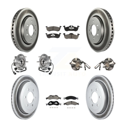 Hub Bearing Coated Brake Rotor Pad Front Rear Kit (10Pc) For Ford Expedition RWD