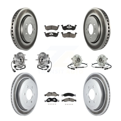 Hub Bearing Coated Brake Rotor And Pad Front Rear Kit (10Pc) For Ford Expedition