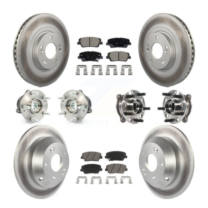 Hub Bearing Coated Brake Rotor And Pad Front Rear Kit For Hyundai Santa Fe Sport