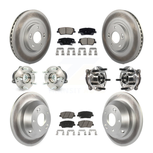 Hub Bearing Coated Brake Rotor And Pad Front Rear Kit For Hyundai Santa Fe Sport