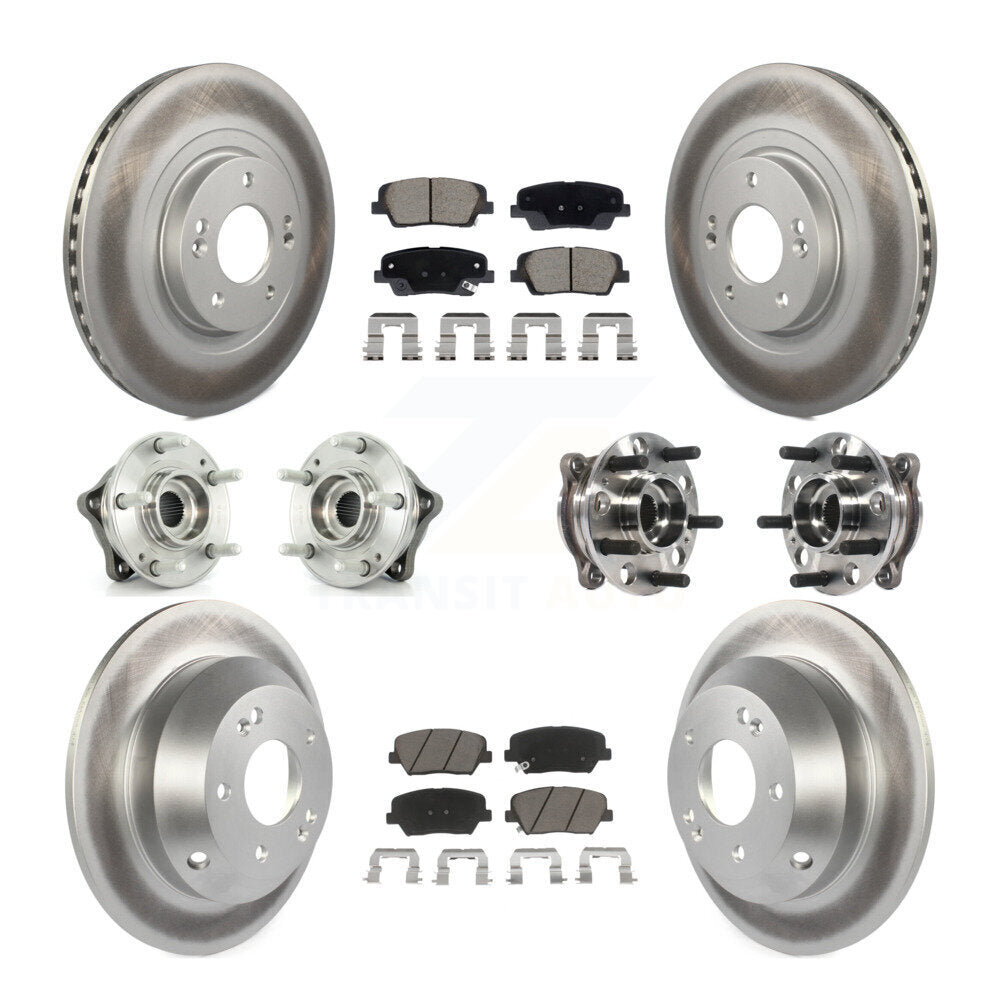 Hub Bearing Coated Brake Rotor And Pad Front Rear Kit For Hyundai Santa Fe Sport