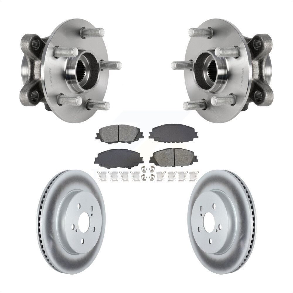 Hub Bearing Coated Disc Brake Rotor Pad Front Kit For Toyota Corolla Prius Prime