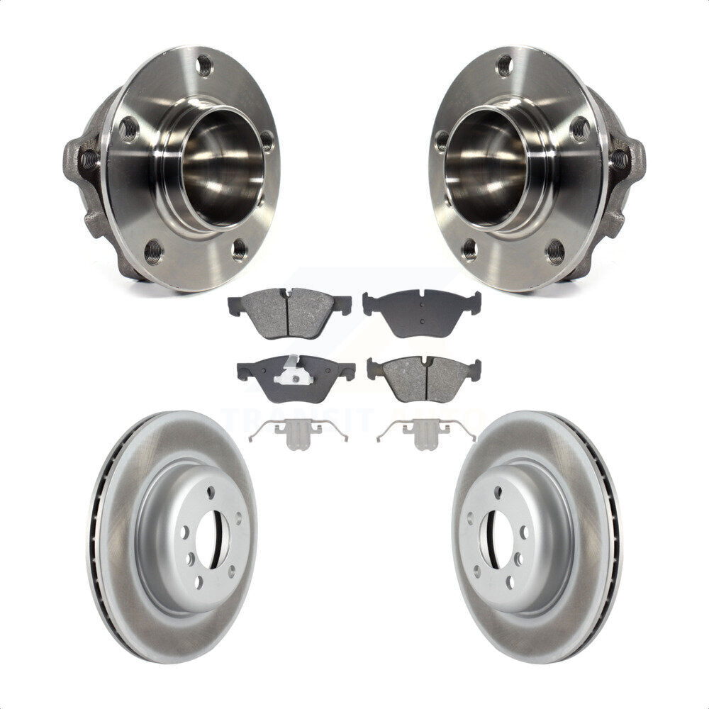 Hub Bearing Assembly Coated Disc Brake Rotors And Pads Front Kit For BMW 528i