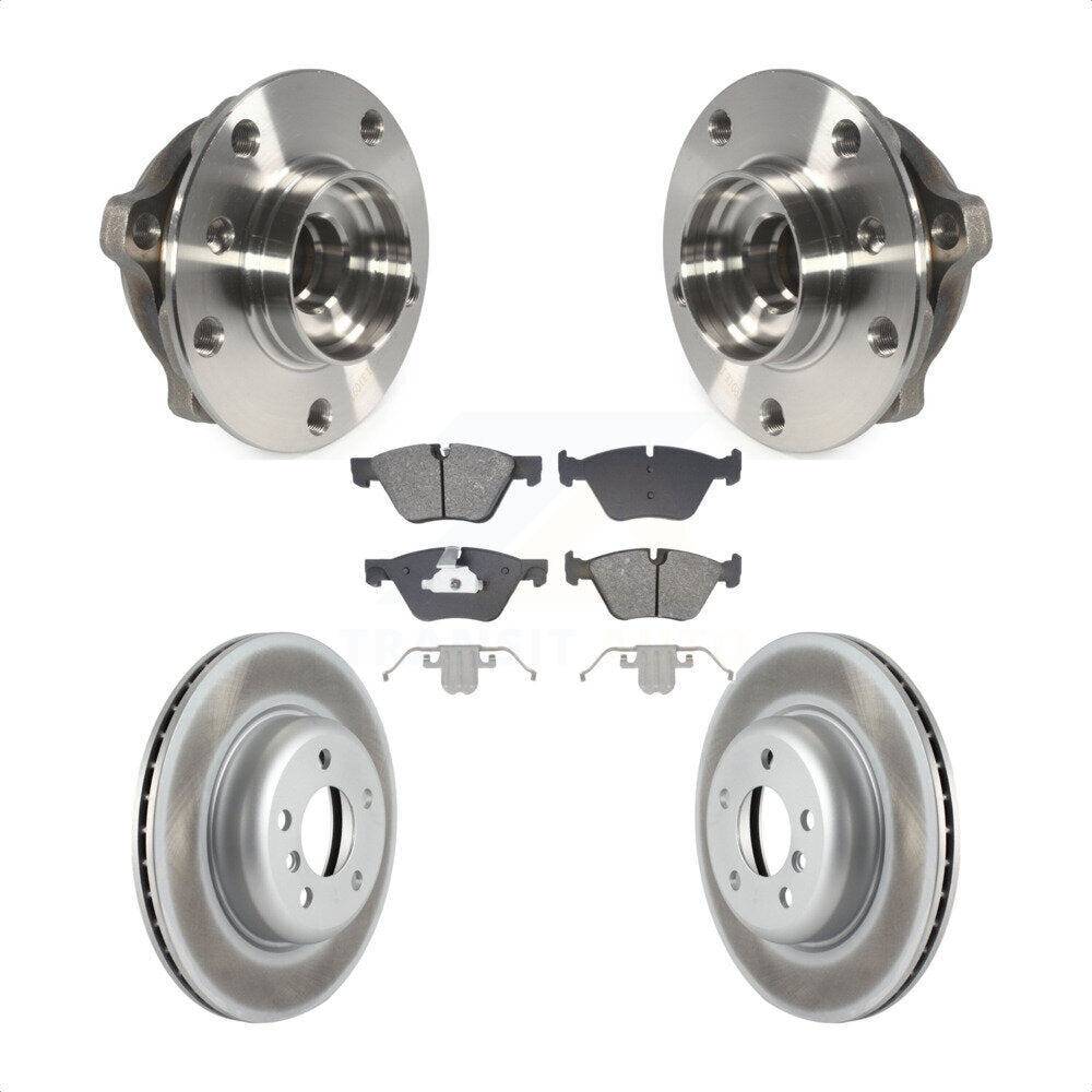 Hub Bearing Assembly Coated Disc Brake Rotor & Pad Front Kit For BMW 528i xDrive