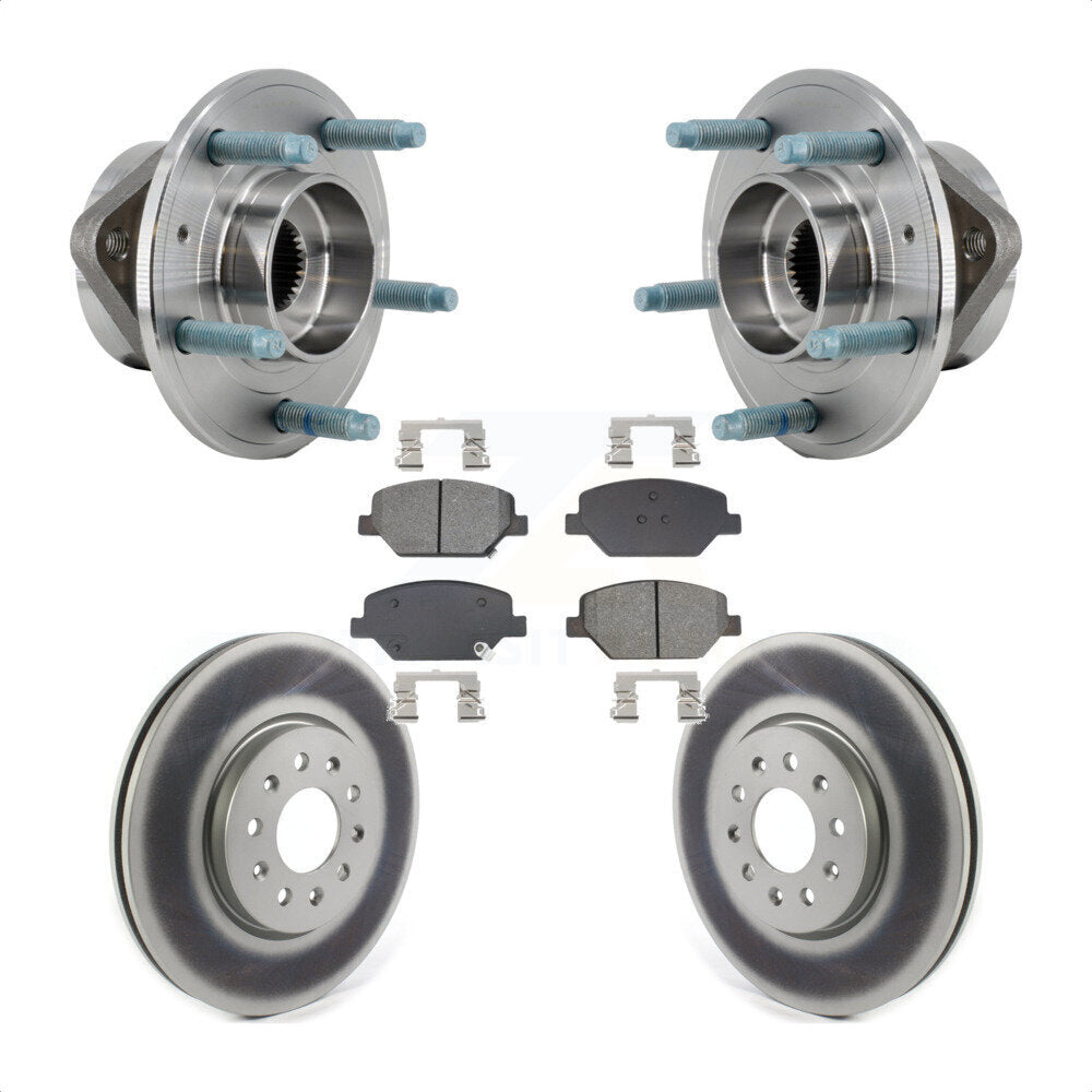Hub Bearing Coated Brake Rotor & Pad Front Kit For Chevrolet Equinox GMC Terrain