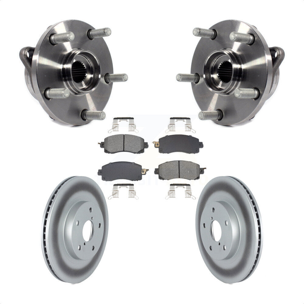 Hub Bearing Assembly Coated Disc Brake Rotor & Pad Front Kit For Subaru Forester