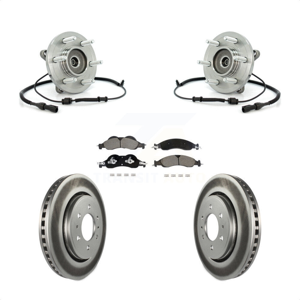 Hub Bearing Coat Brake Rotor Pad Front Kit For Ford Expedition Lincoln Navigator