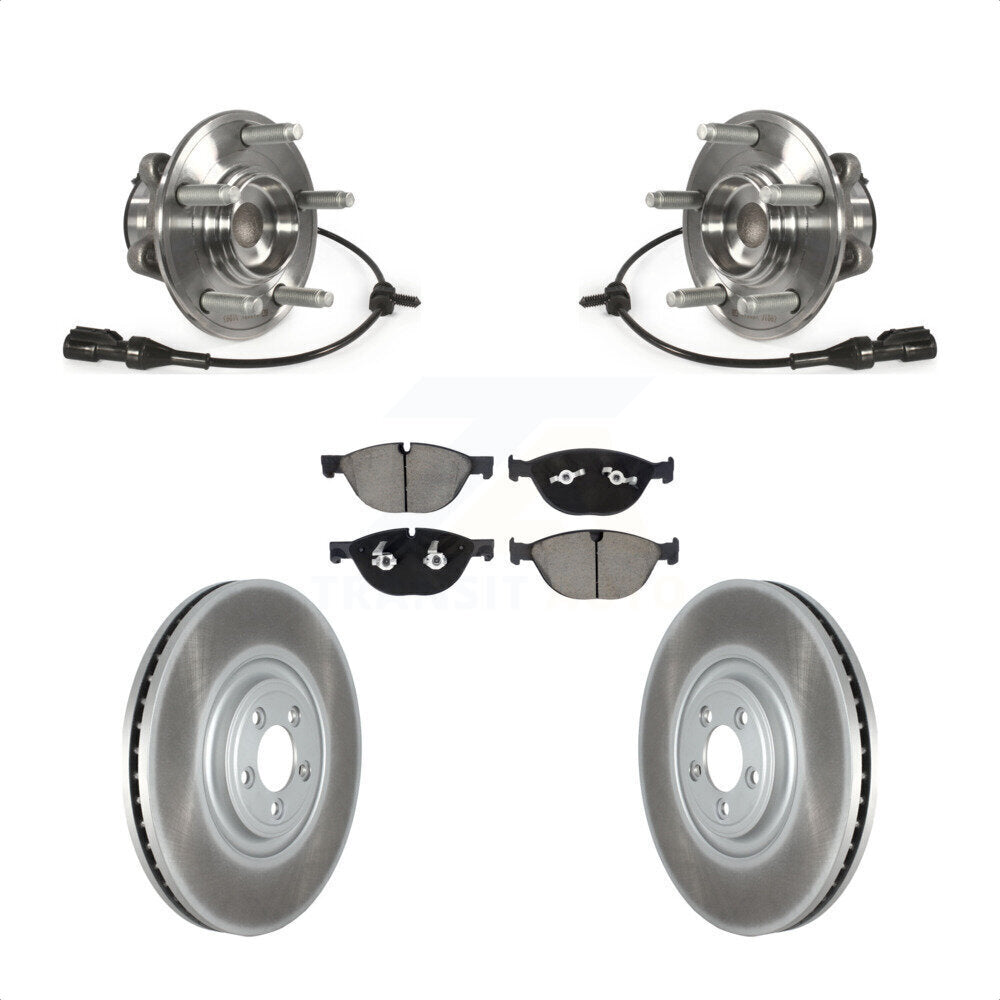 Hub Bearing Coated Brake Rotor Pads Front Kit For Jaguar XF XJ XKR XFR XKR-S XJR