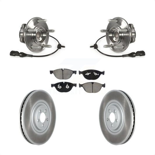 Hub Bearing Coated Brake Rotor Pads Front Kit For Jaguar XF XJ XKR XFR XKR-S XJR