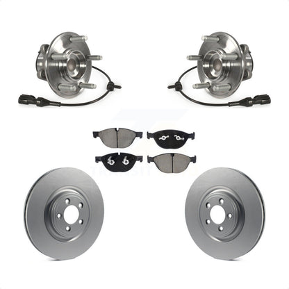 Hub Bearing Assembly Coated Disc Brake Rotor And Pads Front Kit For Jaguar XF XJ