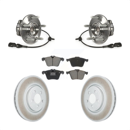 Hub Bearing Assembly Coated Brake Rotor Pad Front Kit For 2010 Jaguar XF Premium