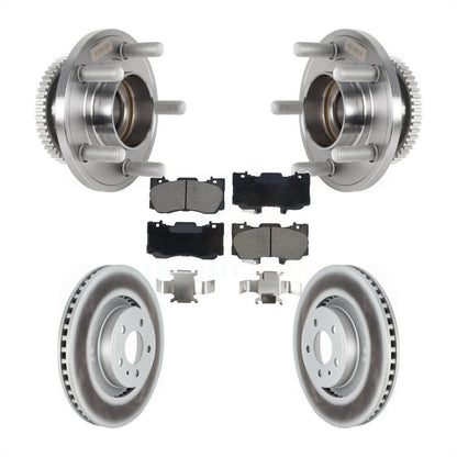 Hub Bearing Assembly Coated Disc Brake Rotor And Pads Front Kit For Ford Mustang