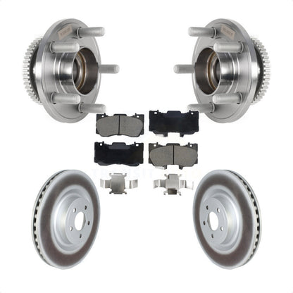 Hub Bearing Assembly Coated Disc Brake Rotor And Pads Front Kit For Ford Mustang