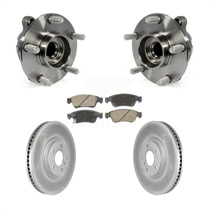 Hub Bearing Assembly Coated Brake Rotor & Pad Front Kit For INFINITI G37 G35 Q60