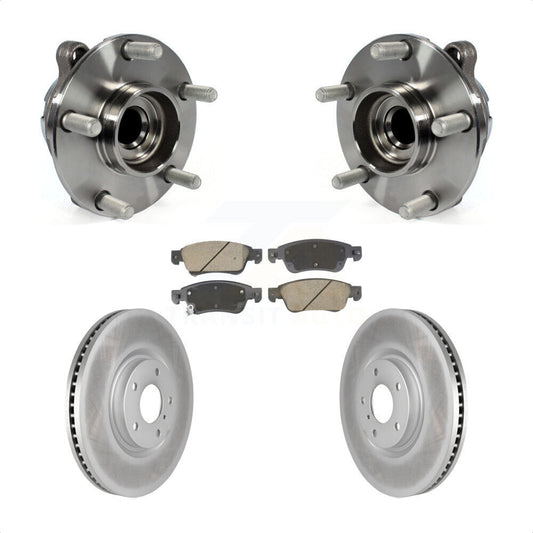 Hub Bearing Assembly Coated Brake Rotor & Pad Front Kit For INFINITI G37 G35 Q60