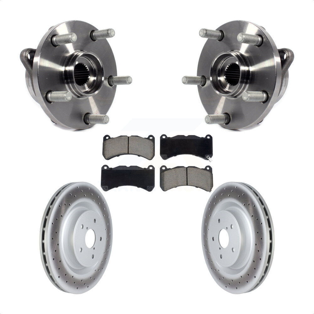 Hub Bearing Assembly Coat Brake Rotor Pad Front Kit For 2018-2020 Subaru WRX STI