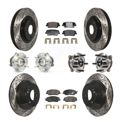 Hub Bearing Coated Brake Rotor Pad Front Rear Kit (10Pc) For Hyundai Santa Fe XL