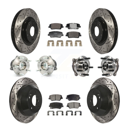Hub Bearing Coated Brake Rotor And Pad Front Rear Kit For Hyundai Santa Fe Sport