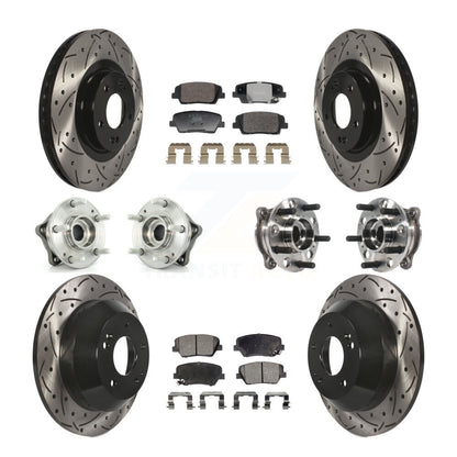 Hub Bearing Coated Brake Rotor And Pad Front Rear Kit For Hyundai Santa Fe Sport