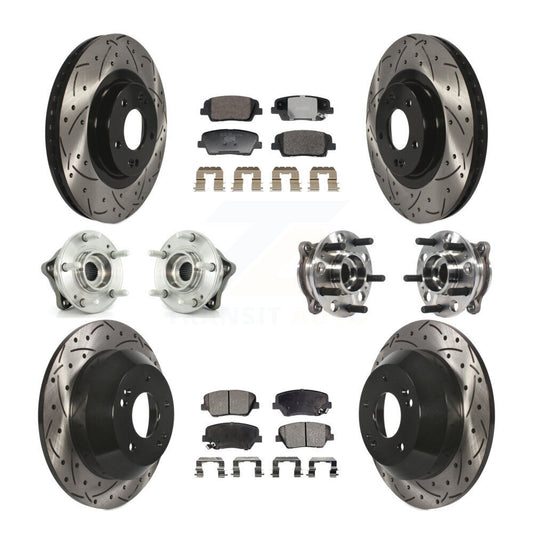 Hub Bearing Coated Brake Rotor And Pad Front Rear Kit For Hyundai Santa Fe Sport