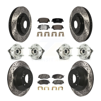 Hub Bearing Coated Brake Rotor Pad Front Rear Kit (10Pc) For Hyundai Santa Fe XL