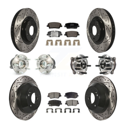 Hub Bearing Coated Brake Rotor And Pad Front Rear Kit For Hyundai Santa Fe Sport