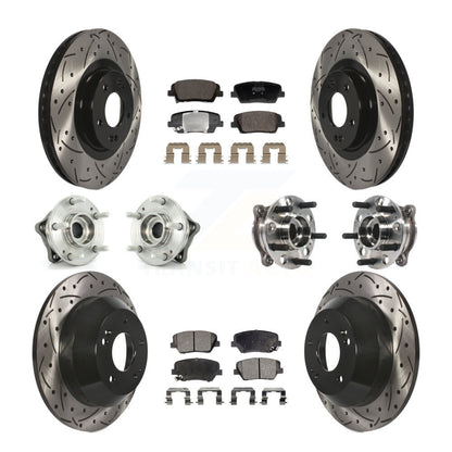 Hub Bearing Coated Brake Rotor And Pad Front Rear Kit For Hyundai Santa Fe Sport