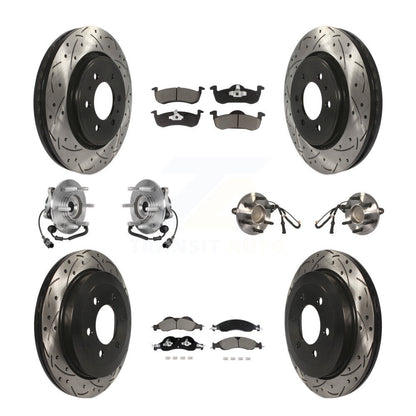 Hub Bearing Coated Brake Rotor Pad Front Rear Kit (10Pc) For Ford Expedition RWD