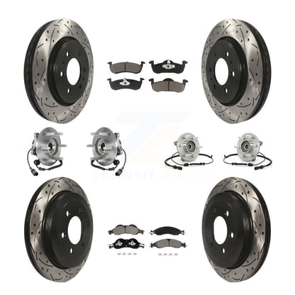 Hub Bearing Coated Brake Rotor And Pad Front Rear Kit (10Pc) For Ford Expedition
