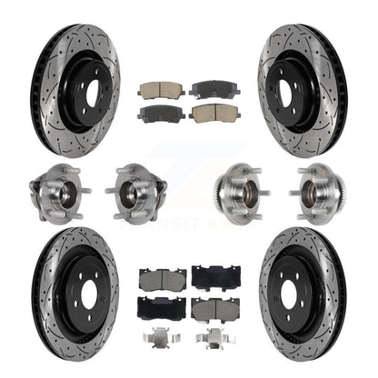 Hub Bearing Coated Disc Brake Rotor & Pad Front Rear Kit (10Pc) For Ford Mustang