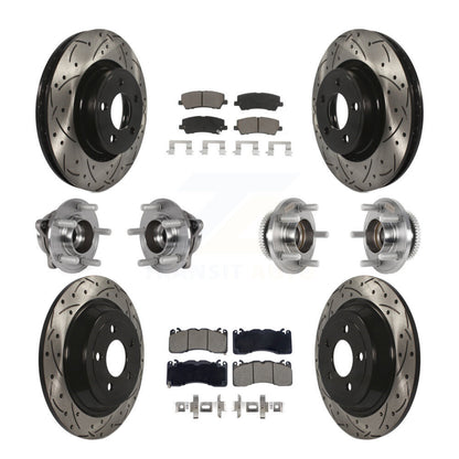 Hub Bearing Coated Disc Brake Rotor & Pad Front Rear Kit (10Pc) For Ford Mustang