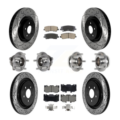 Hub Bearing Coated Disc Brake Rotor & Pad Front Rear Kit (10Pc) For Ford Mustang