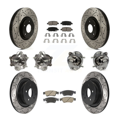 Hub Bearing Coated Brake Rotor & Pads Front Rear Kit (10Pc) For INFINITI G35 Q60
