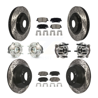 Hub Bearing Coated Brake Rotor And Pad Front Rear Kit For Hyundai Santa Fe Sport